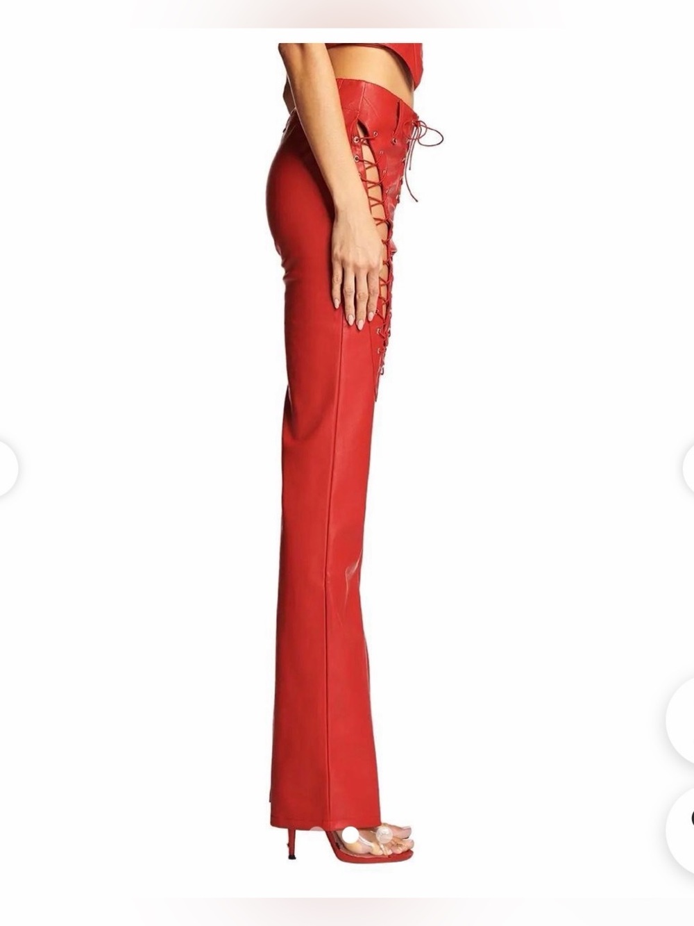 I.AM.GIA Red Faux Leather Straight-Leg Xenia Pants - Picture 2 of 10
